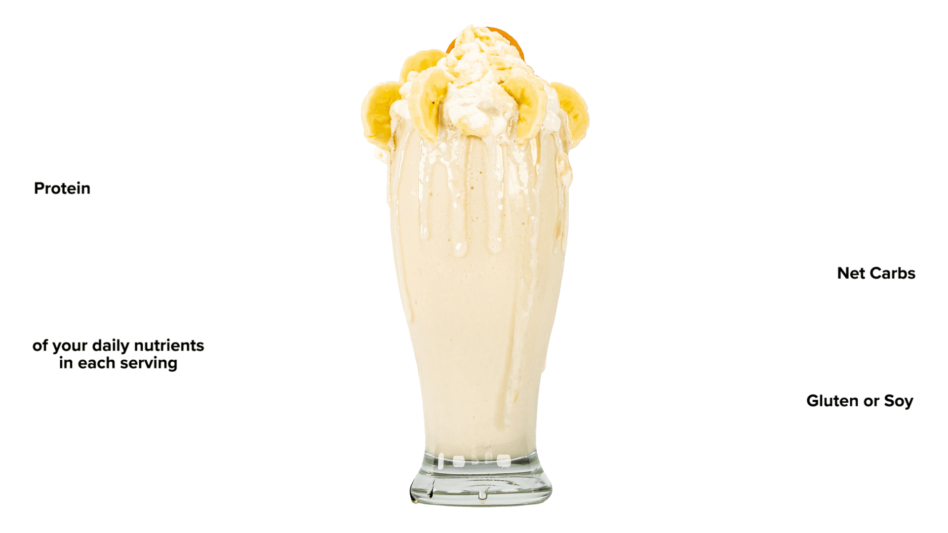 Keto Chow Banana shake with macro information