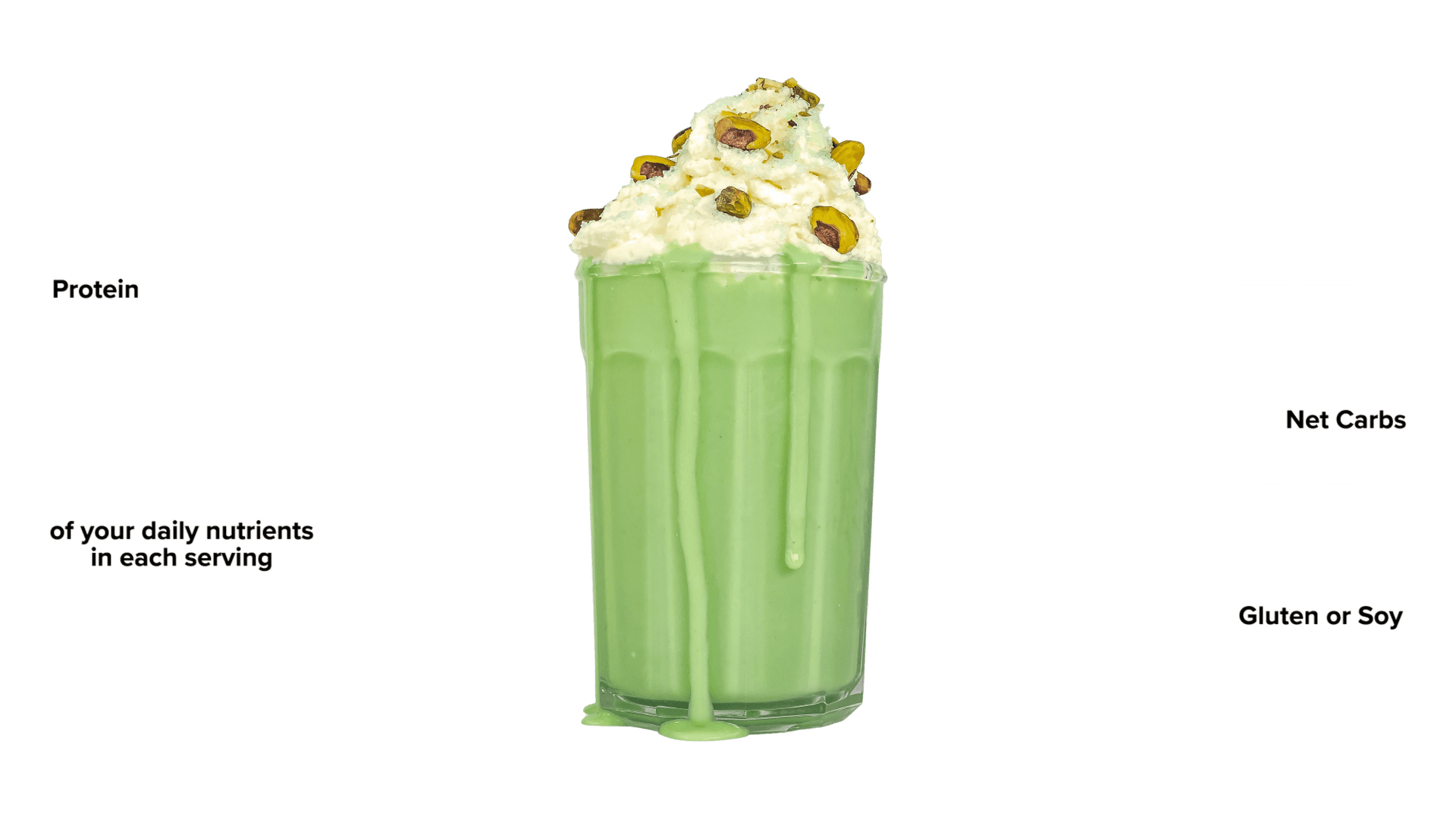 Keto Chow Pistachio shake with macro information