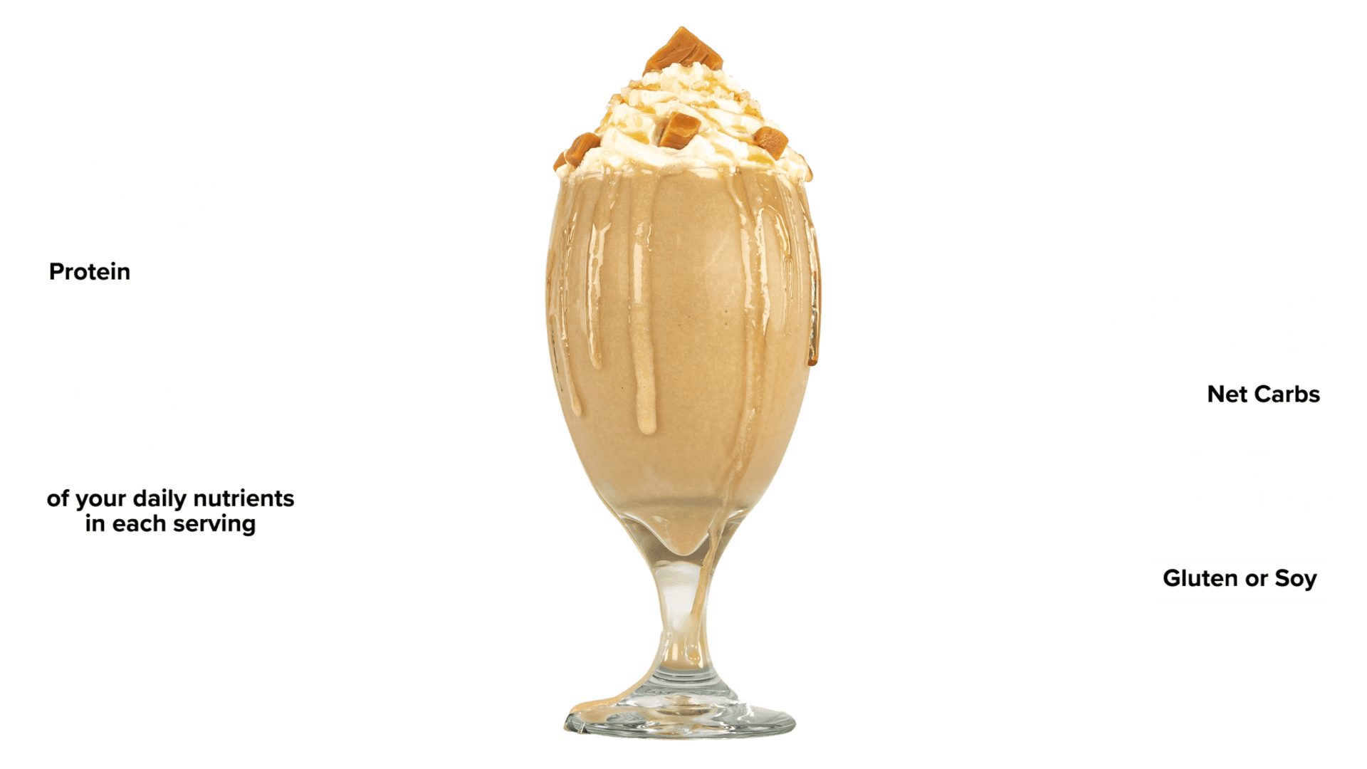 Keto Chow Salted Caramel shake with macro information