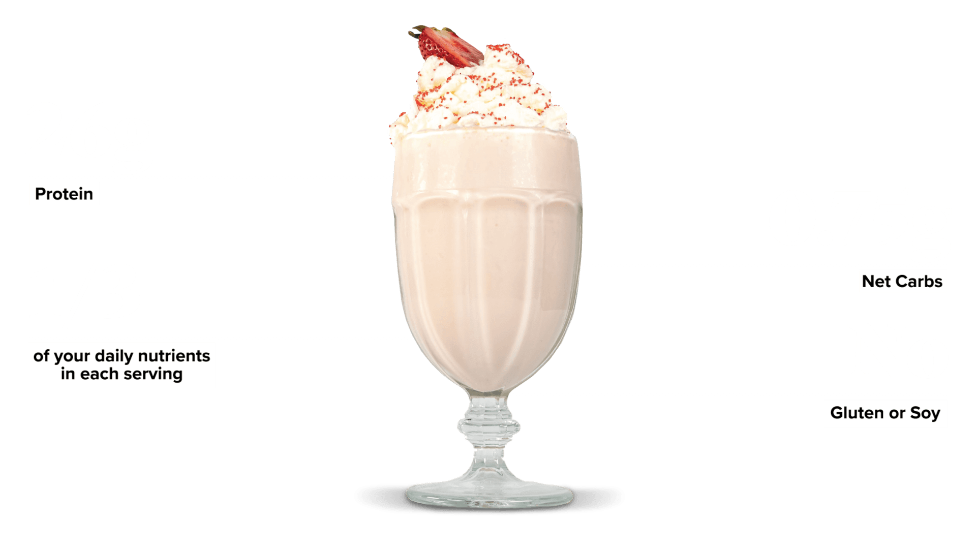 Keto Chow Strawberry Cream shake with macro information