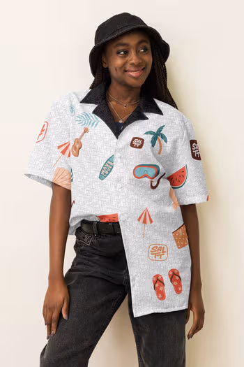 White SALTT Hawaiian Shirt